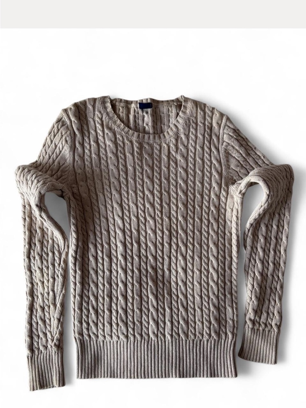 GAP Women's Cable-Knit Crewneck Sweater - Taupe